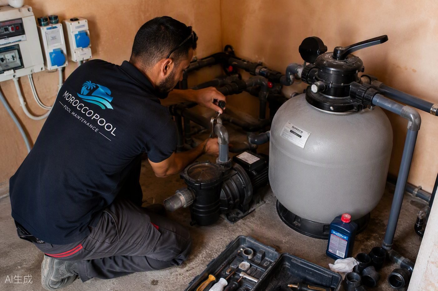 Réparation pompe et filtration — Marrakech